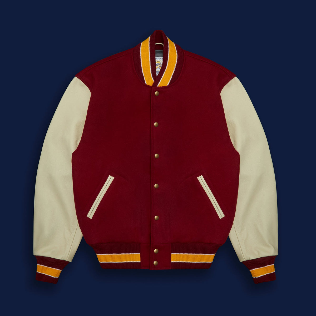 Sports Letterman Jacket in Dark Green and Athletic Gold