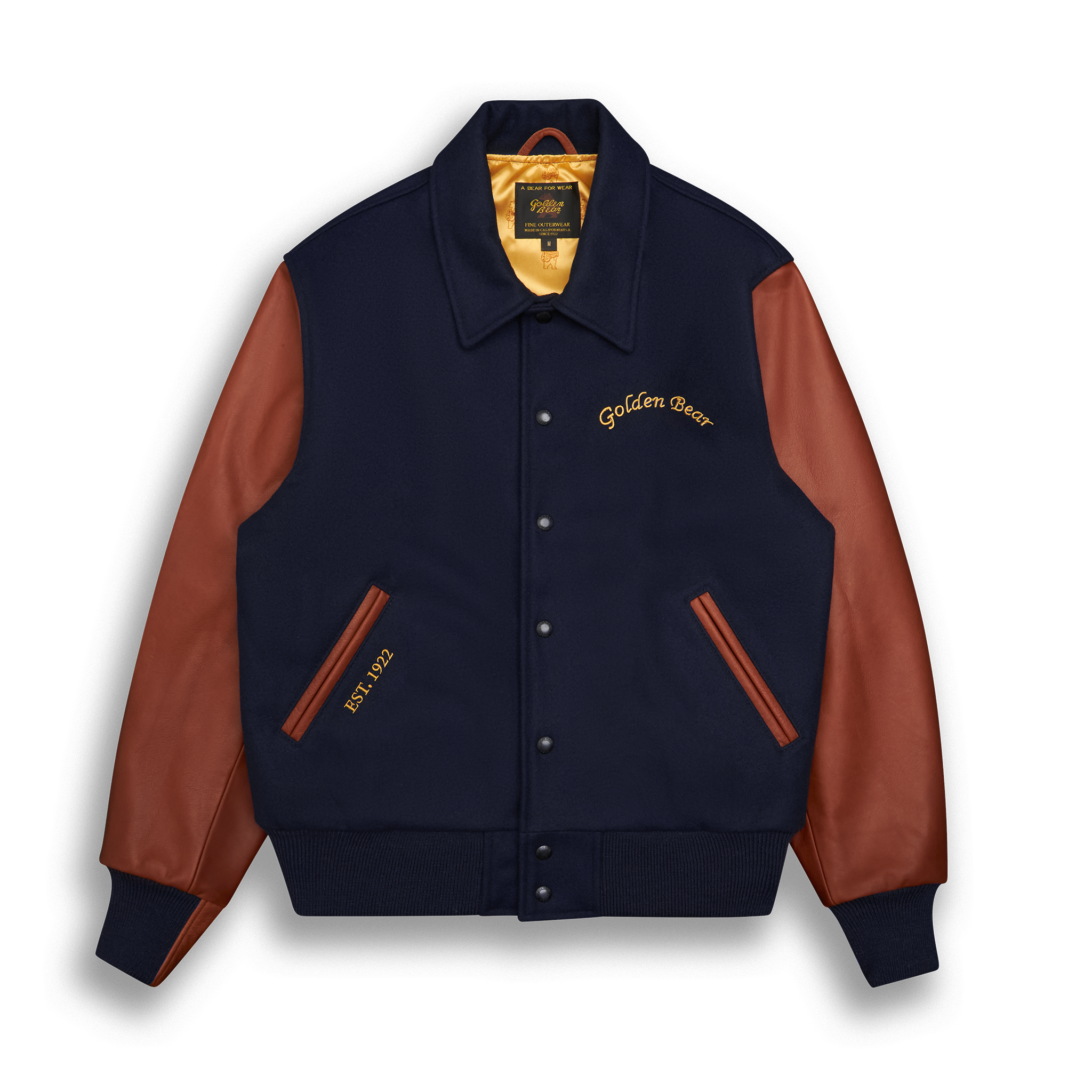 THE ALBANY ANNIVERSARY JACKET - Navy Melton Wool/Mahogany Leather THE ALBANY ANNIVERSARY JACKET - Navy Melton Wool/Mahogany Leather