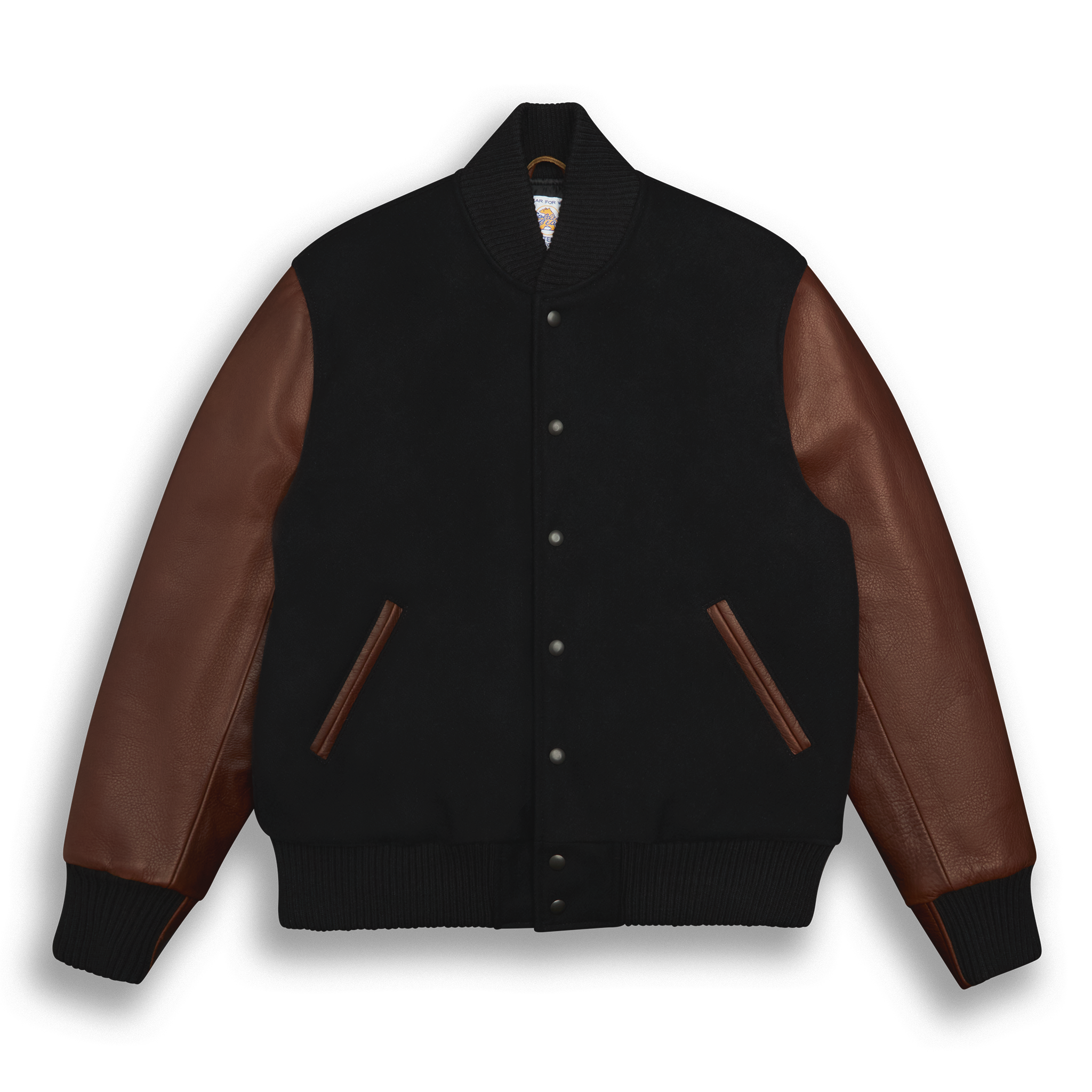 THE ALBANY - Black Melton Wool/Espresso Leather Classic Fit