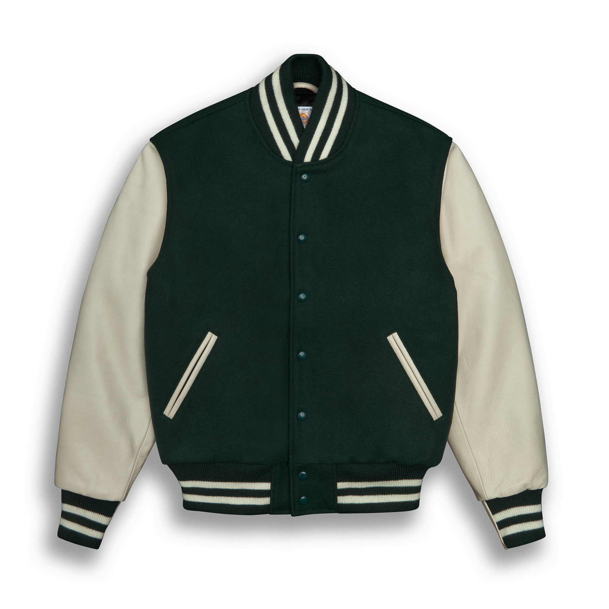 THE ALBANY - Forest Melton Wool/Stone Leather Classic Fit – Golden