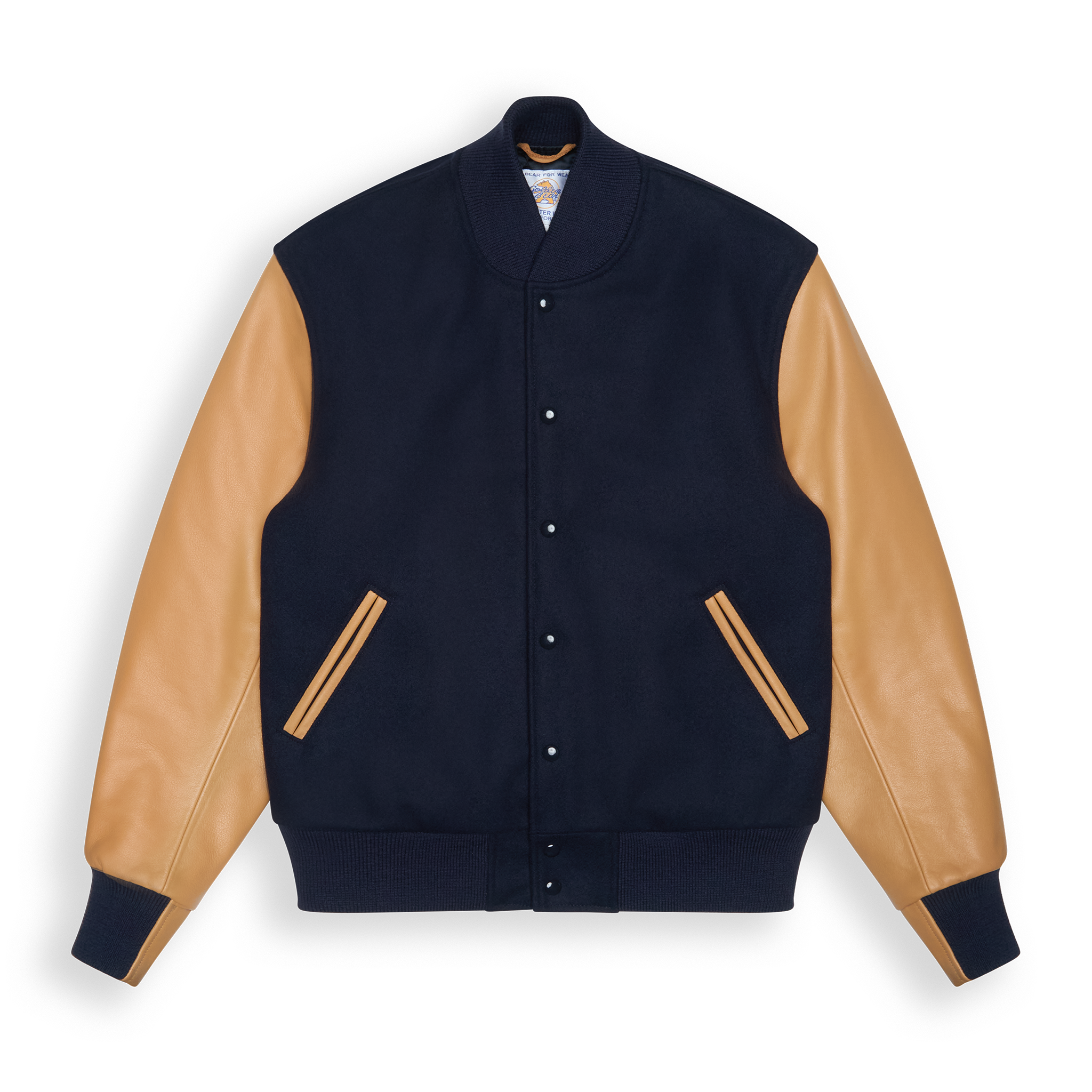 THE ALBANY - Navy Melton Wool/Tan Leather Classic Fit
