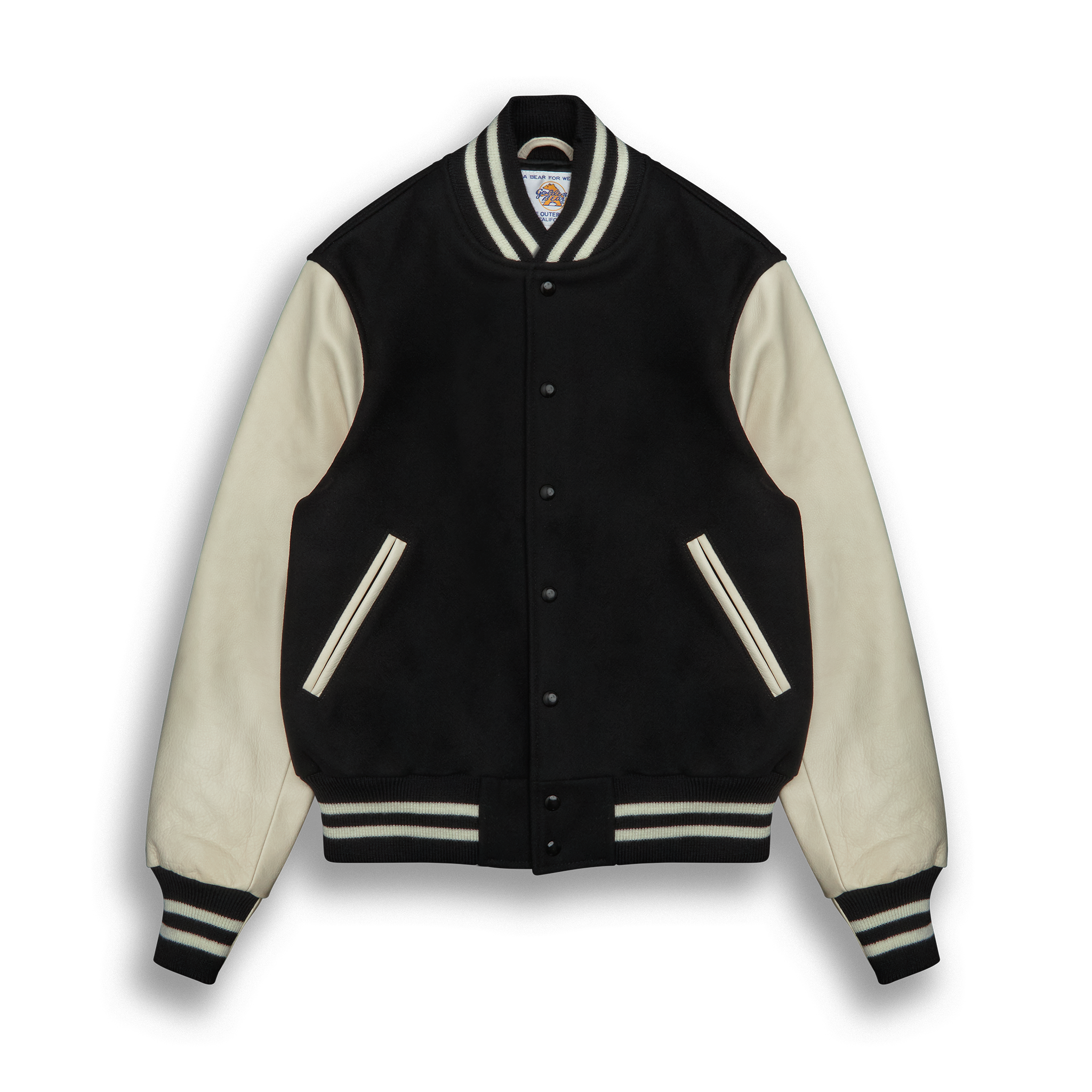 THE ALBANY - Black Melton Wool/Stone Leather Contemporary Fit