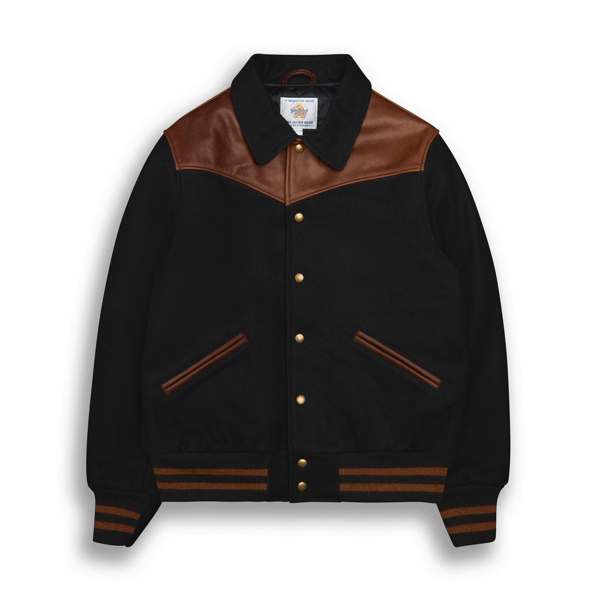 THE LOBOS - Western Varsity Jacket Black/Espresso Classic Fit THE LOBOS - Western Varsity Jacket Black/Espresso Classic Fit