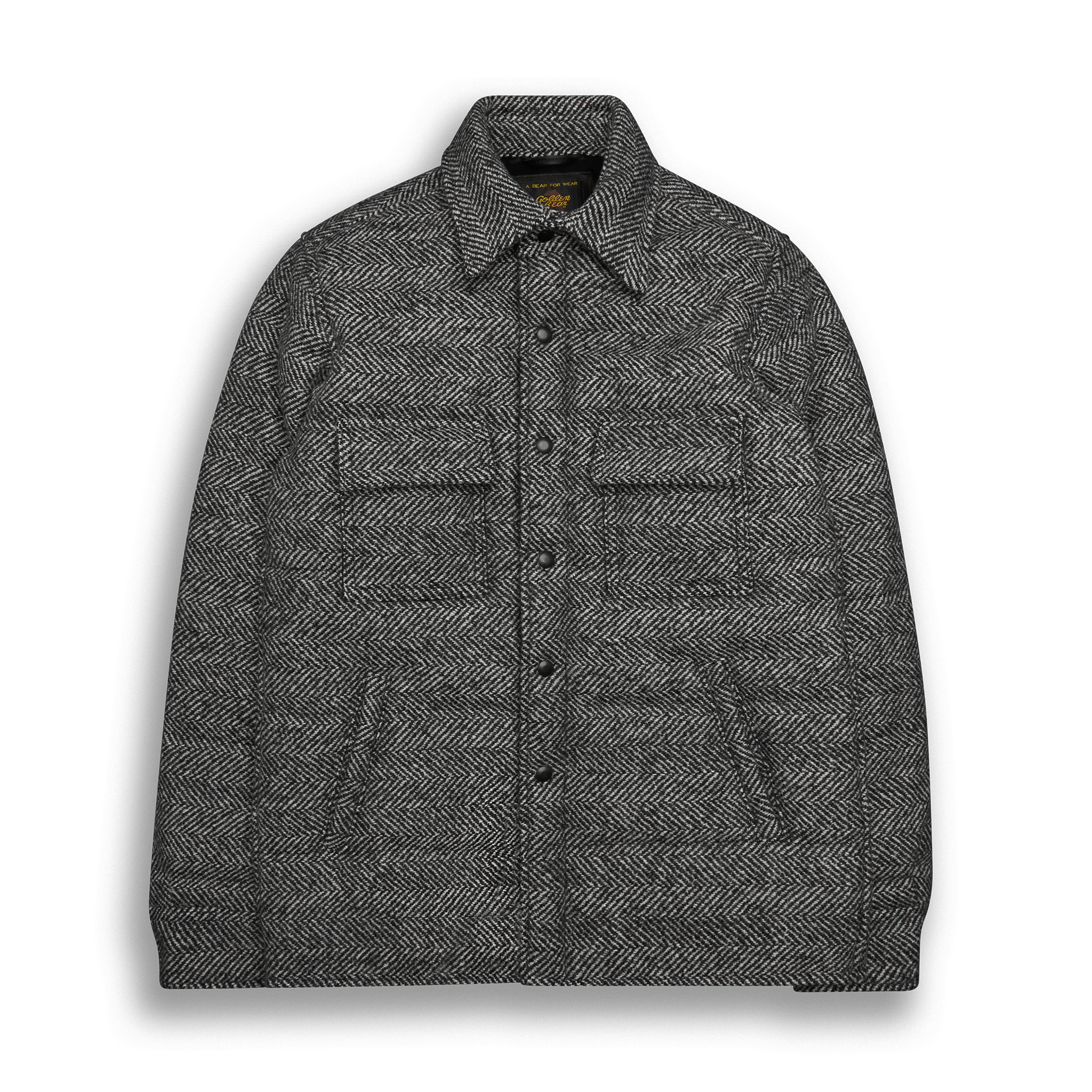 THE POTRERO - Black/Cream Quilted Herringbone Wool Contemporary Fit - Golden Bear Sportswear