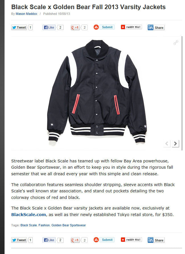 GOLDEN BEAR SPORTSWEAR FOR BLACK SCALE