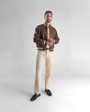 THE LEATHER RALSTON - Coffee Bean Leather Raglan Classic Fit