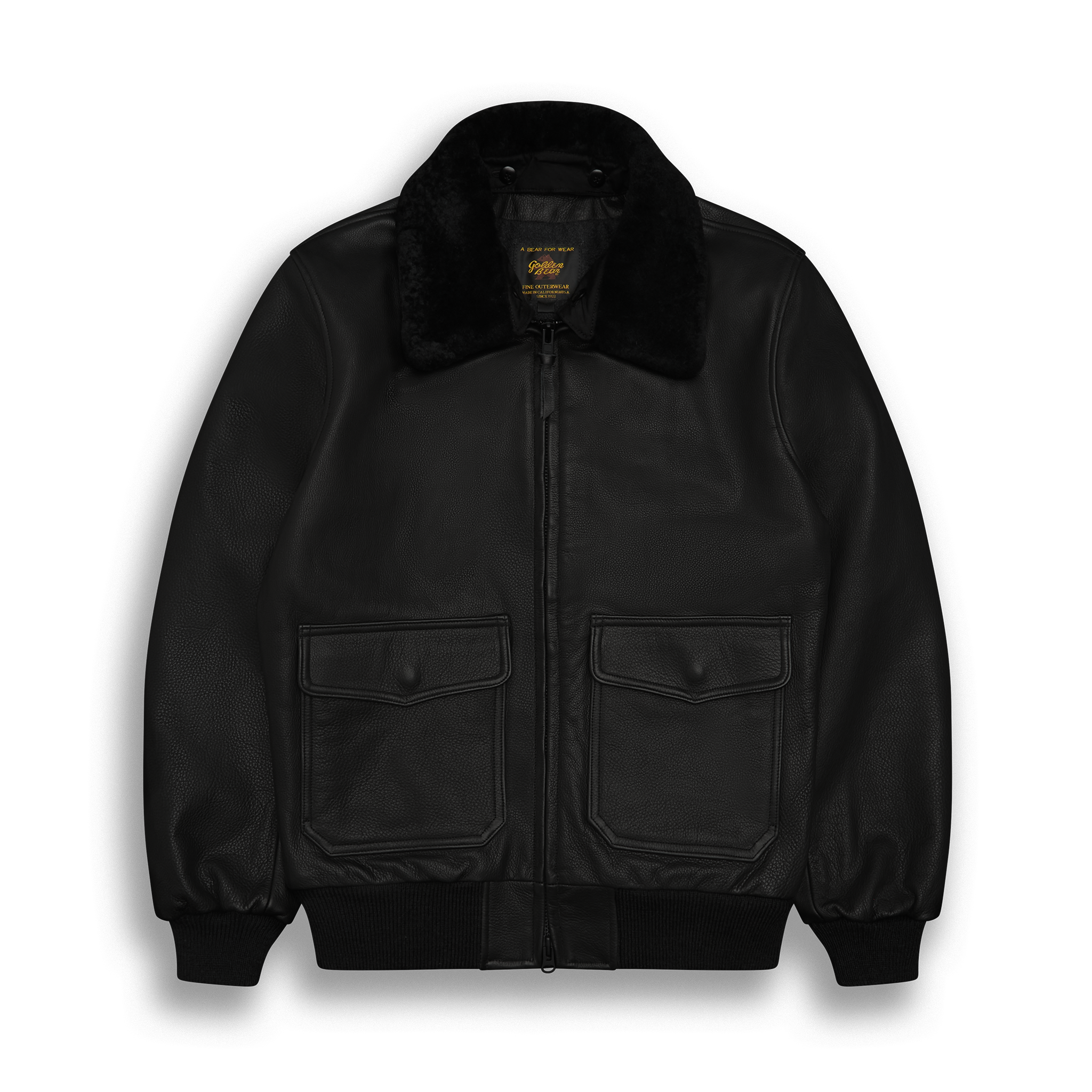 THE CARTER - Black Leather Contemporary Fit – Golden Bear Sportswear THE CARTER - Black Leather Contemporary Fit – Golden Bear Sportswear