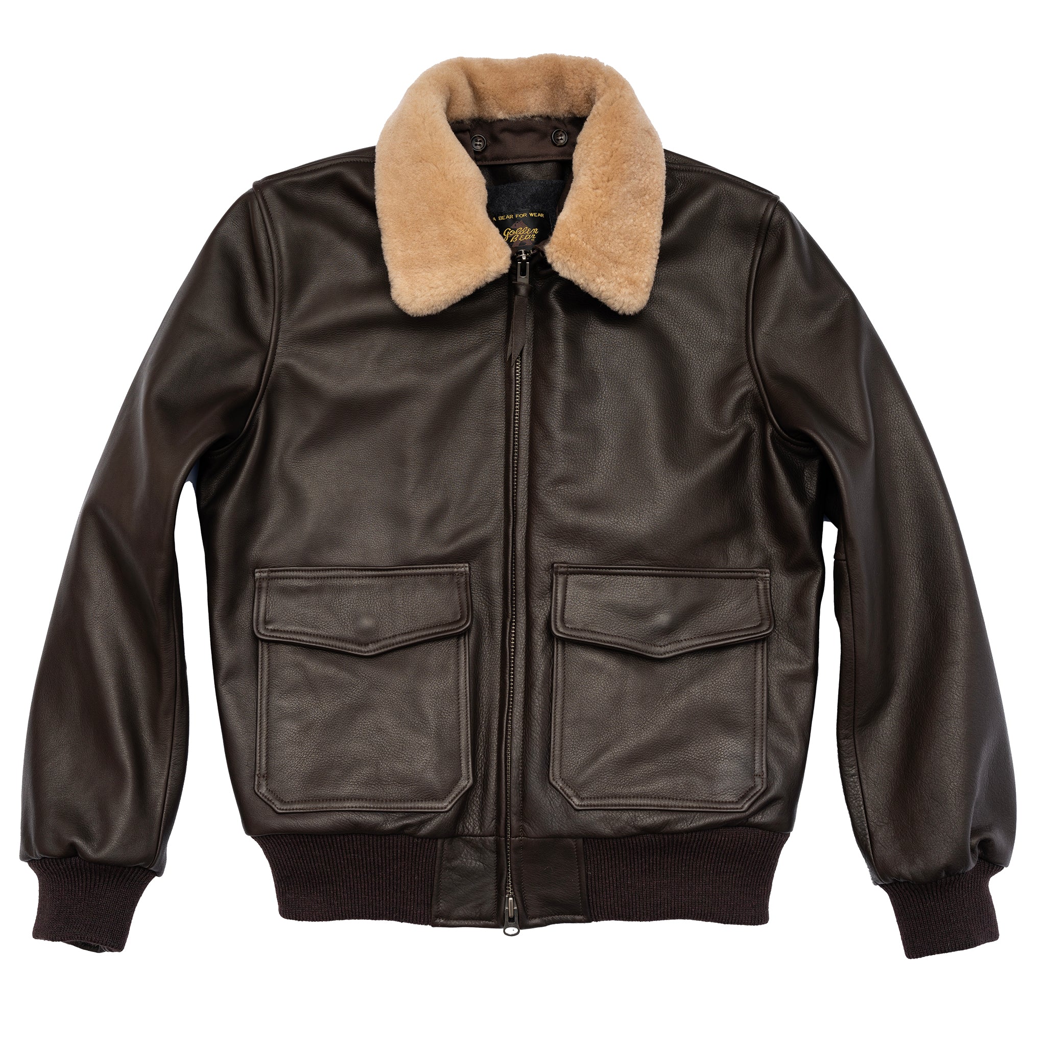 The Carter - Dk Brown or Black Naked Leather Bomber Jacket with Detach ...