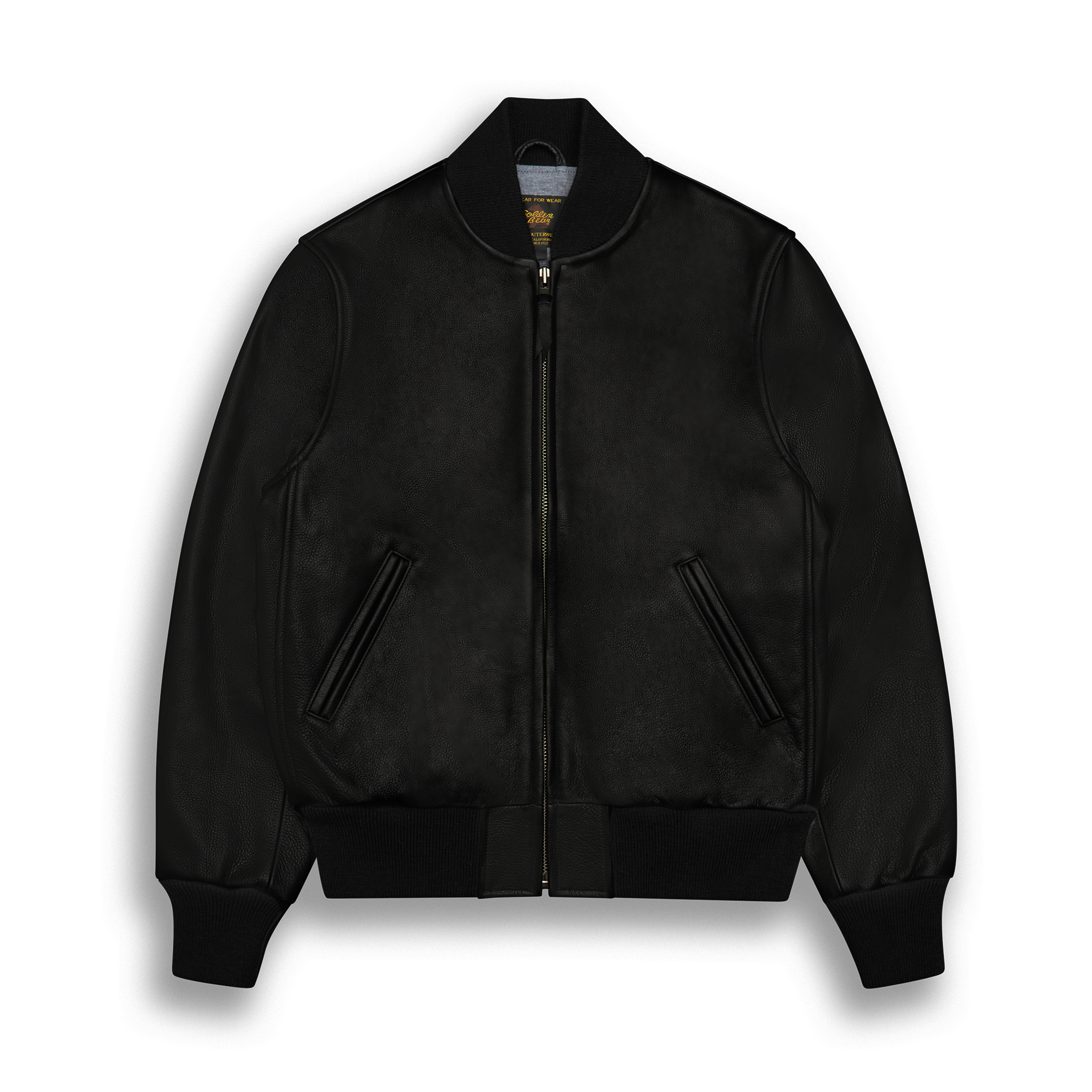 THE ASHBURY - Black Leather Classic Fit – Golden Bear Sportswear THE ASHBURY - Black Leather Classic Fit – Golden Bear Sportswear
