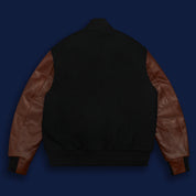 THE ALBANY - Black Melton Wool/Espresso Leather Classic Fit - Golden Bear Sportswear 