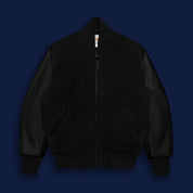 THE PLAYER - Black Melton Wool/Black Leather Classic Fit - Golden Bear Sportswear 