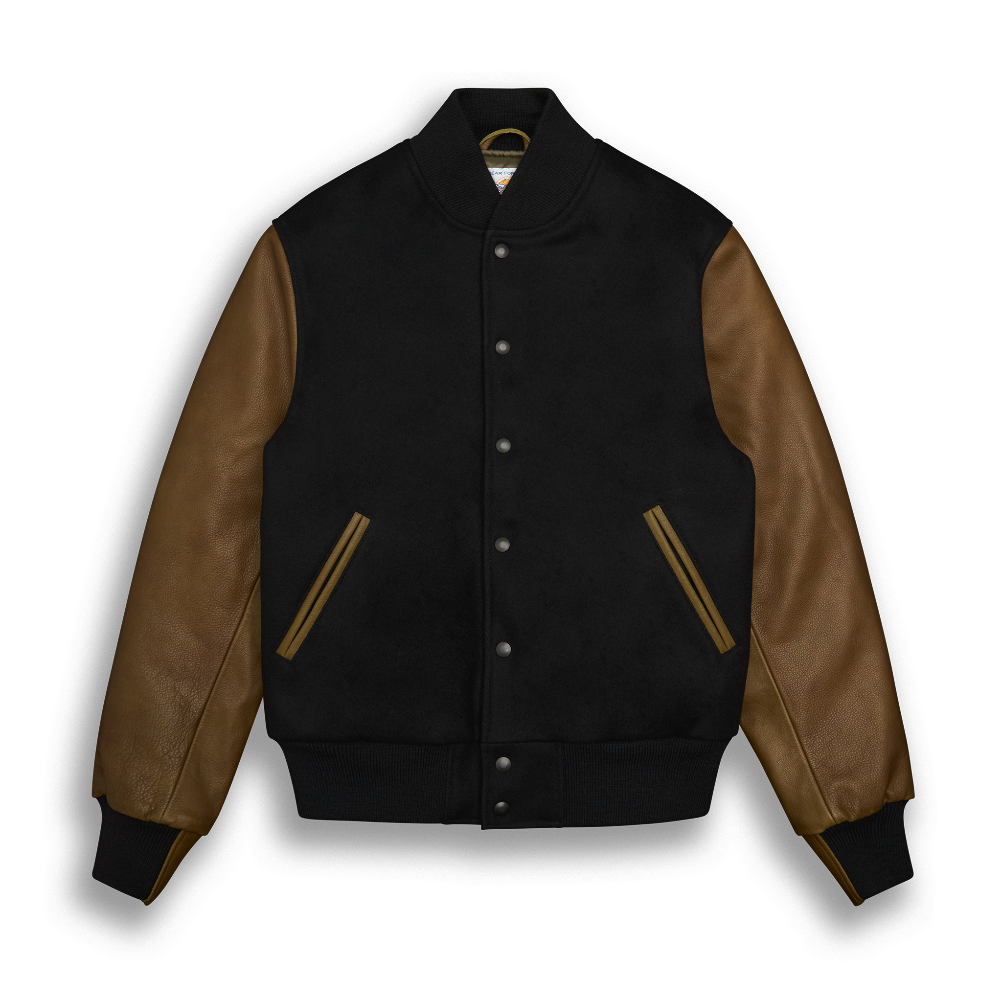 THE ALBANY - Black Melton Wool/Olive Leather Contemporary Fit THE ALBANY - Black Melton Wool/Olive Leather Contemporary Fit
