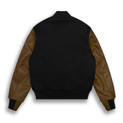 THE ALBANY - Black Melton Wool/Olive Leather Contemporary Fit