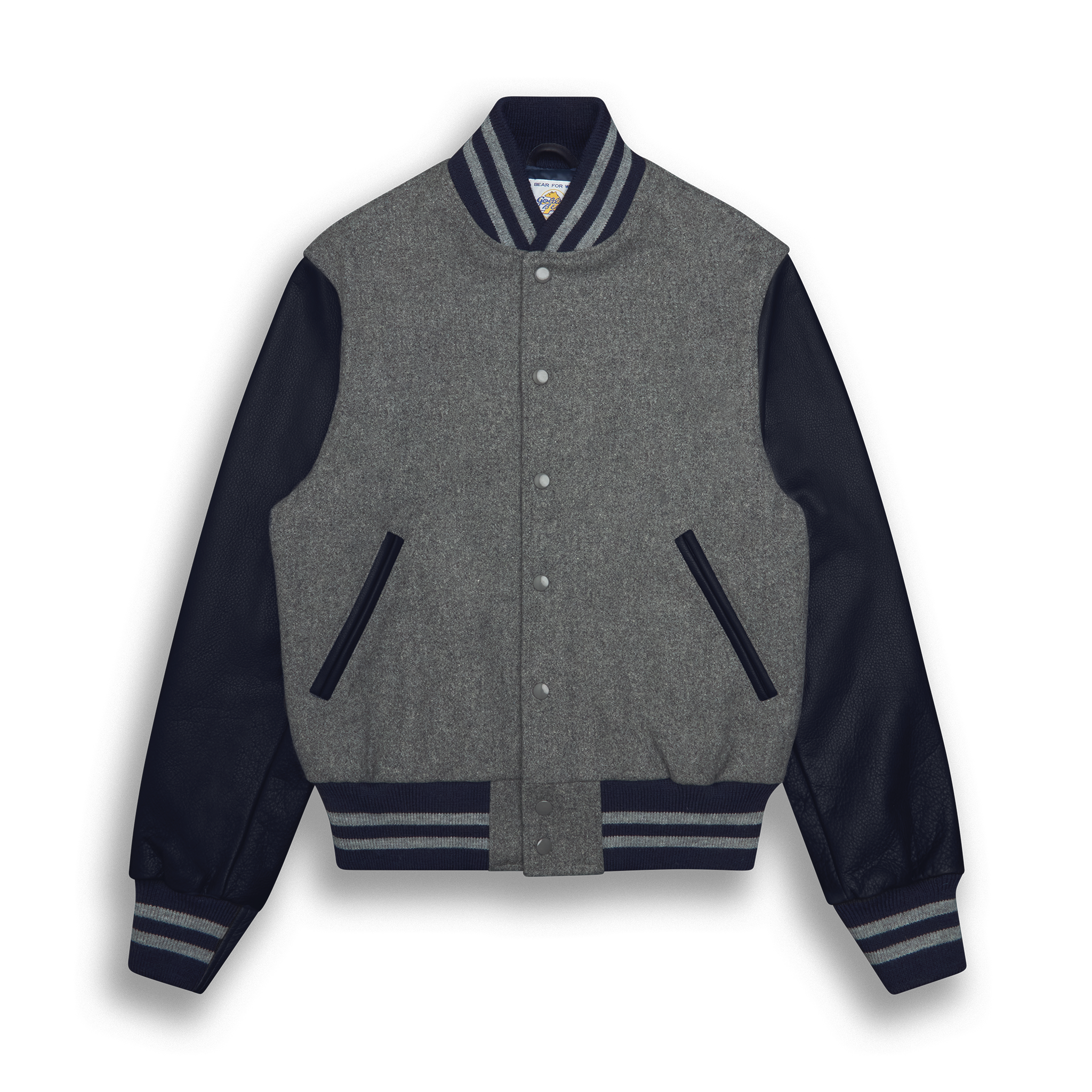 THE ALBANY - Grey Melton Wool/Navy Leather Contemporary Fit