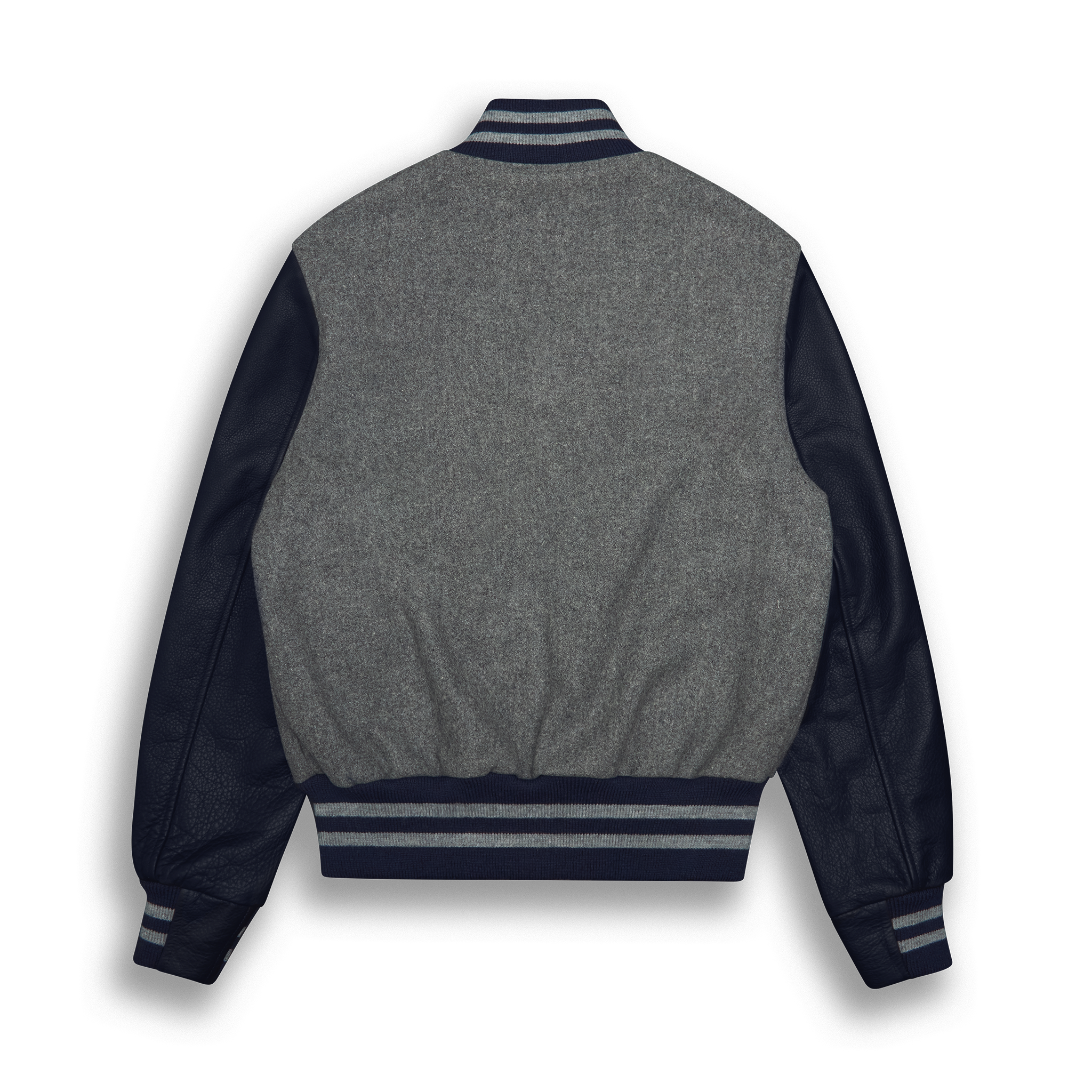 THE ALBANY - Grey Melton Wool/Navy Leather Contemporary Fit