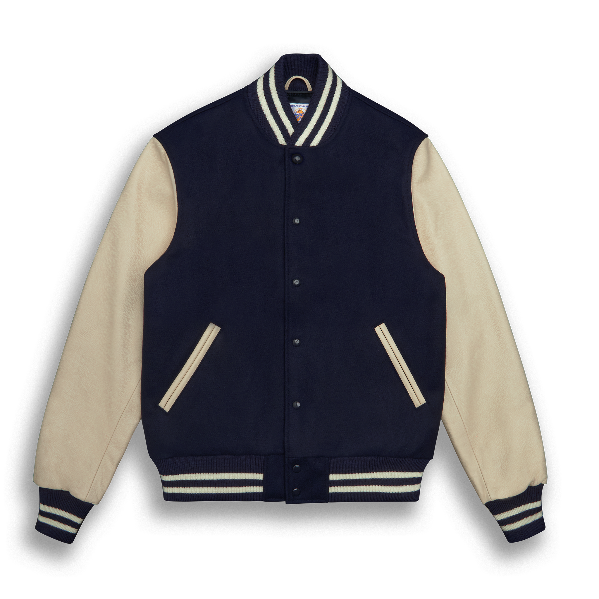 ジャケット・アウター Na.e traditional melton coat na.e Naija x e Icon Melton Wool And Sheep Skin Leather Varsity