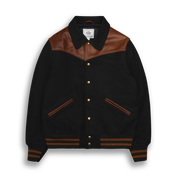 THE LOBOS - Western Varsity Jacket Black/Espresso Classic Fit
