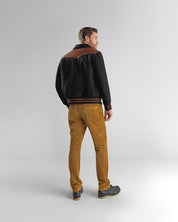 THE LOBOS - Western Varsity Jacket Black/Espresso Classic Fit