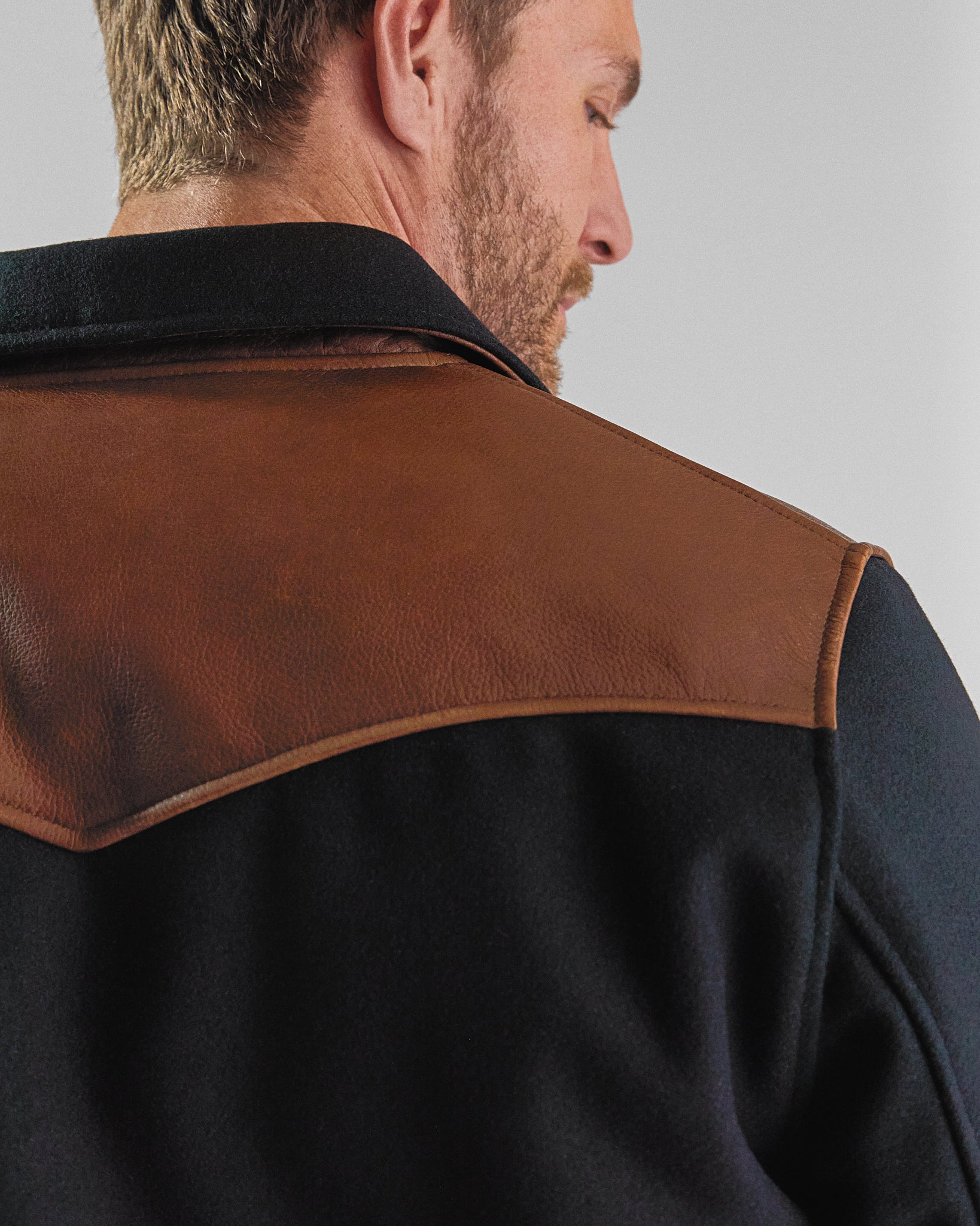 THE LOBOS - Western Varsity Jacket Black/Espresso Classic Fit