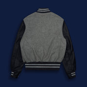 THE ALBANY - Grey Melton Wool/Navy Leather Contemporary Fit - Golden Bear Sportswear 