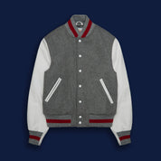 THE ALBANY - Grey Melton Wool/White Leather Contemporary Fit - Golden Bear Sportswear 