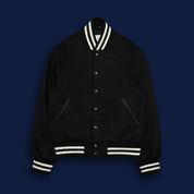 THE PORTOLA - Black Wool/Striped Cuff Contemporary Fit - Golden Bear Sportswear 