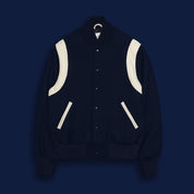THE HAYES - Royal Blue Melton Wool/White Leather Contemporary Fit - Golden Bear Sportswear 