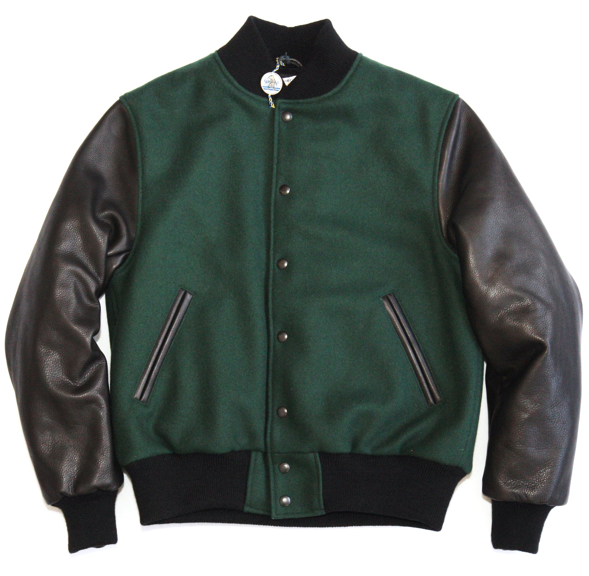 green varsity jacket