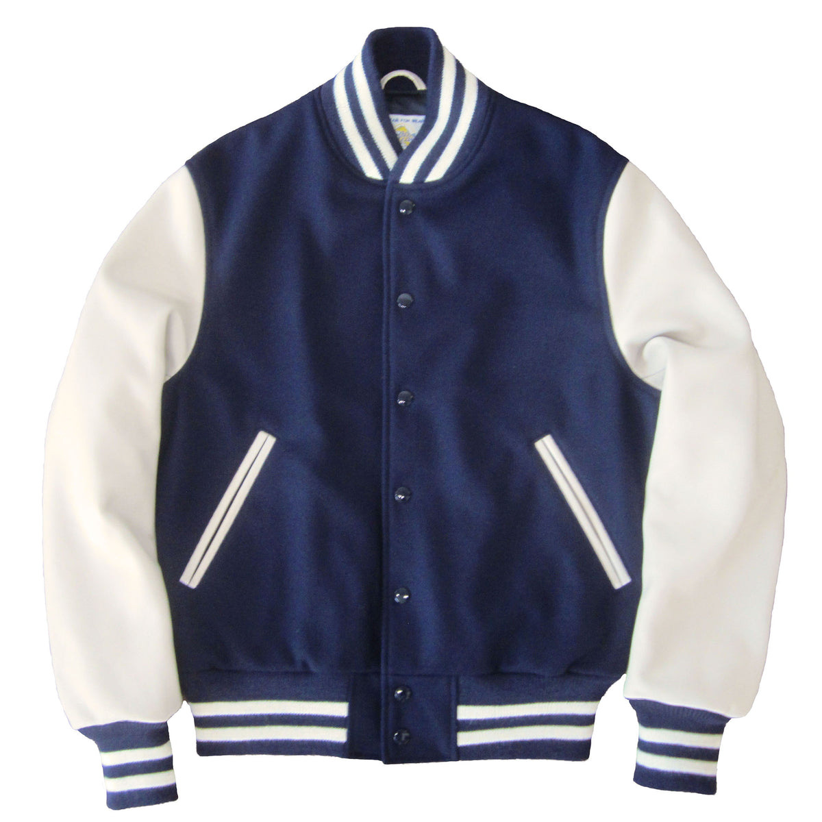 Navy/Stone Contemporary Fit Varsity Jacket – Golden Bear Sportswear