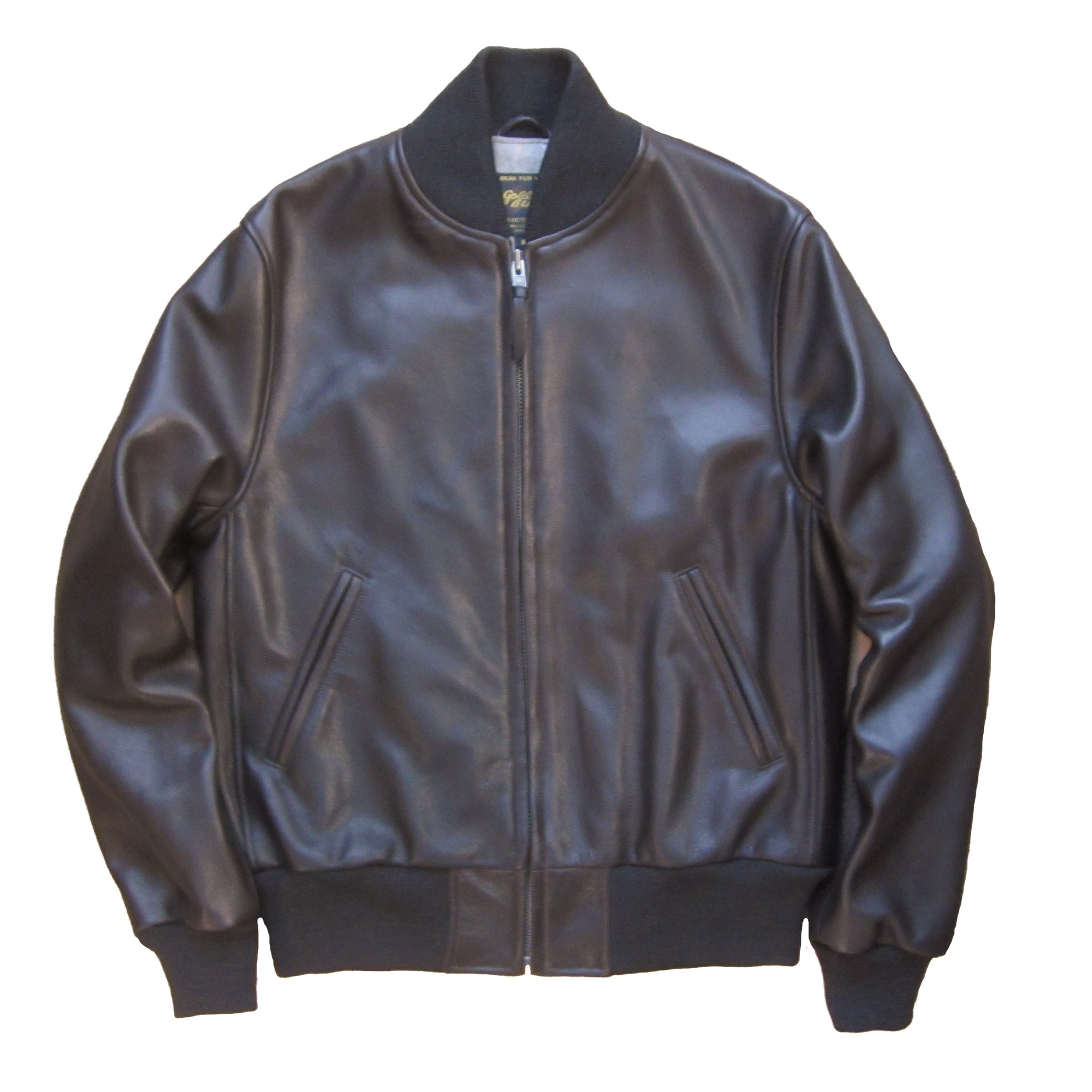 leather baseball jacket