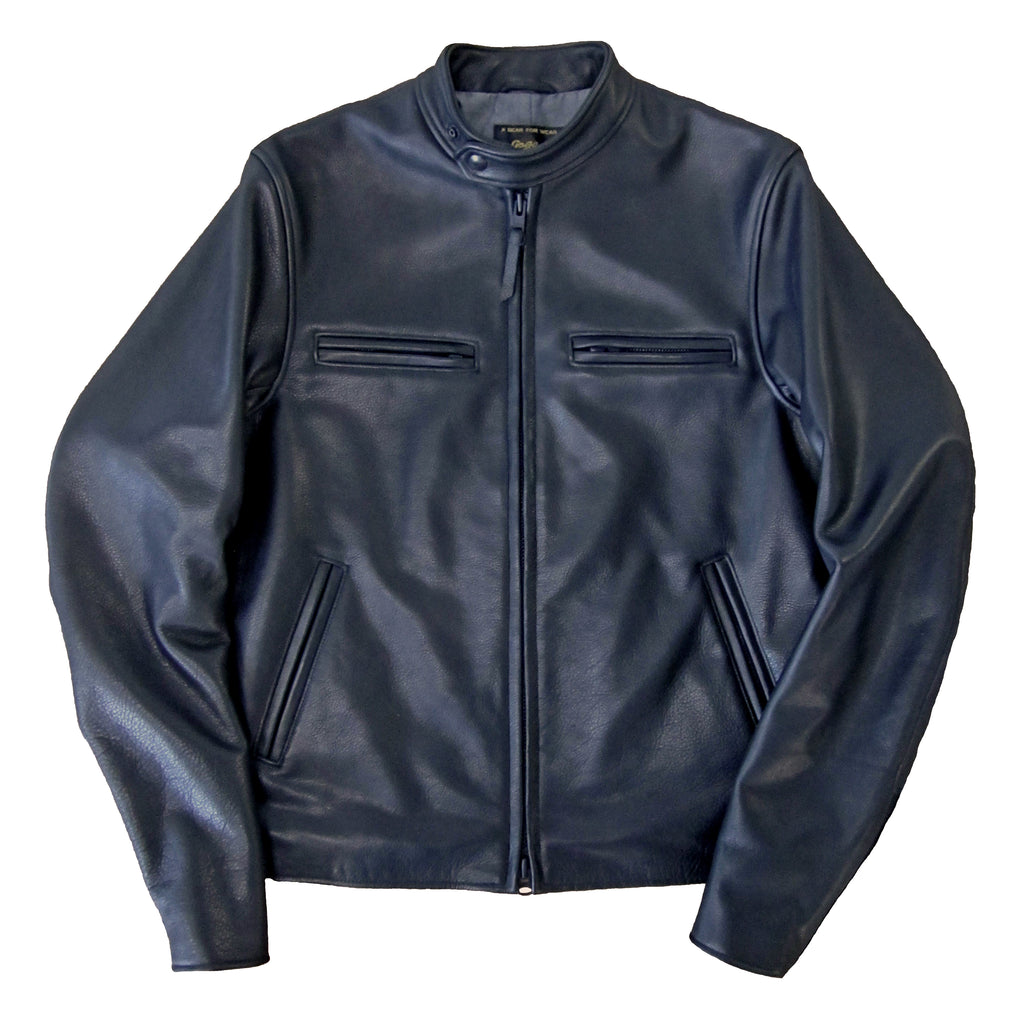 The Brannan - Black Banded Collar Moto Jacket - Golden Bear Sportswear 