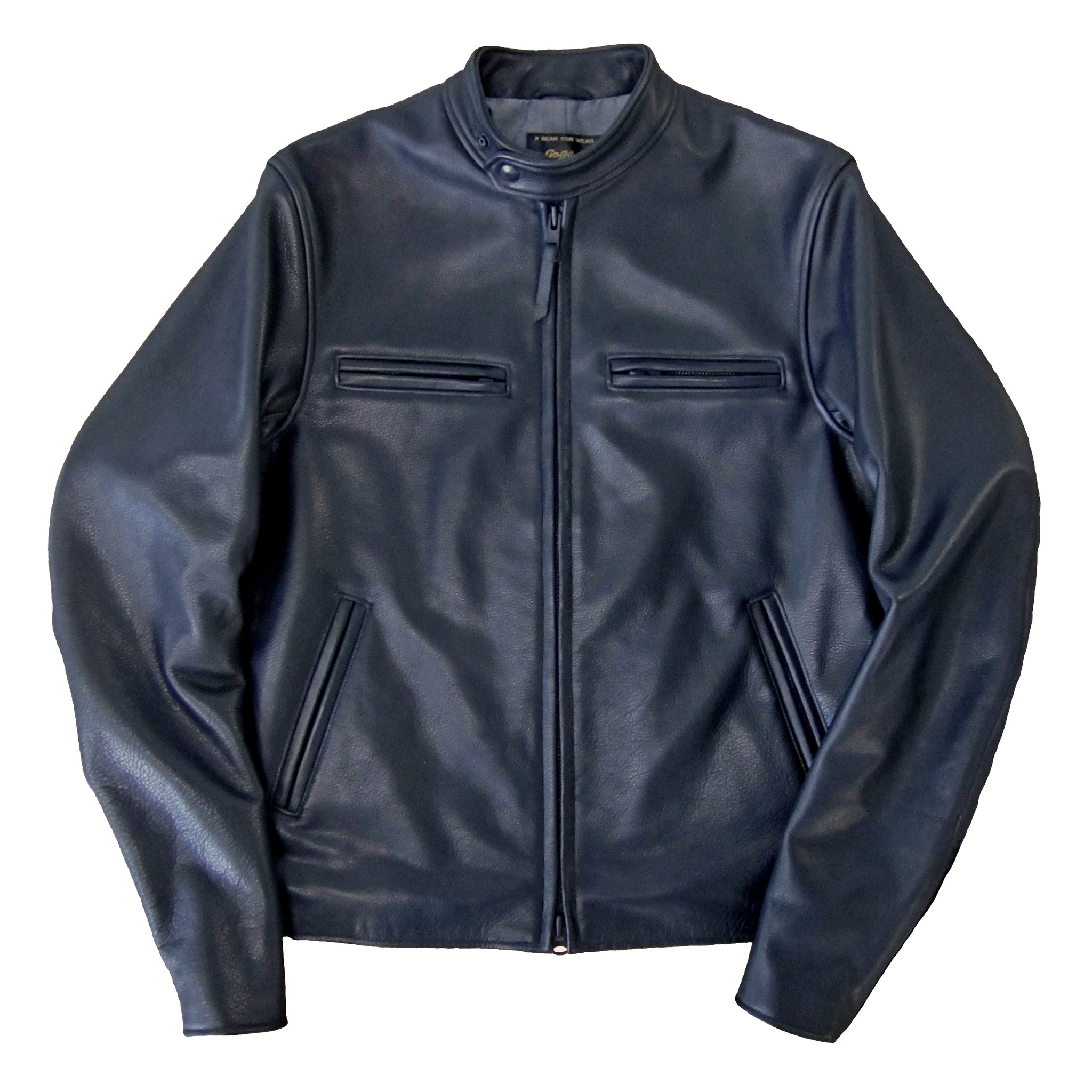 The Brannan - Black Banded Collar Moto Jacket - Golden Bear Sportswear 