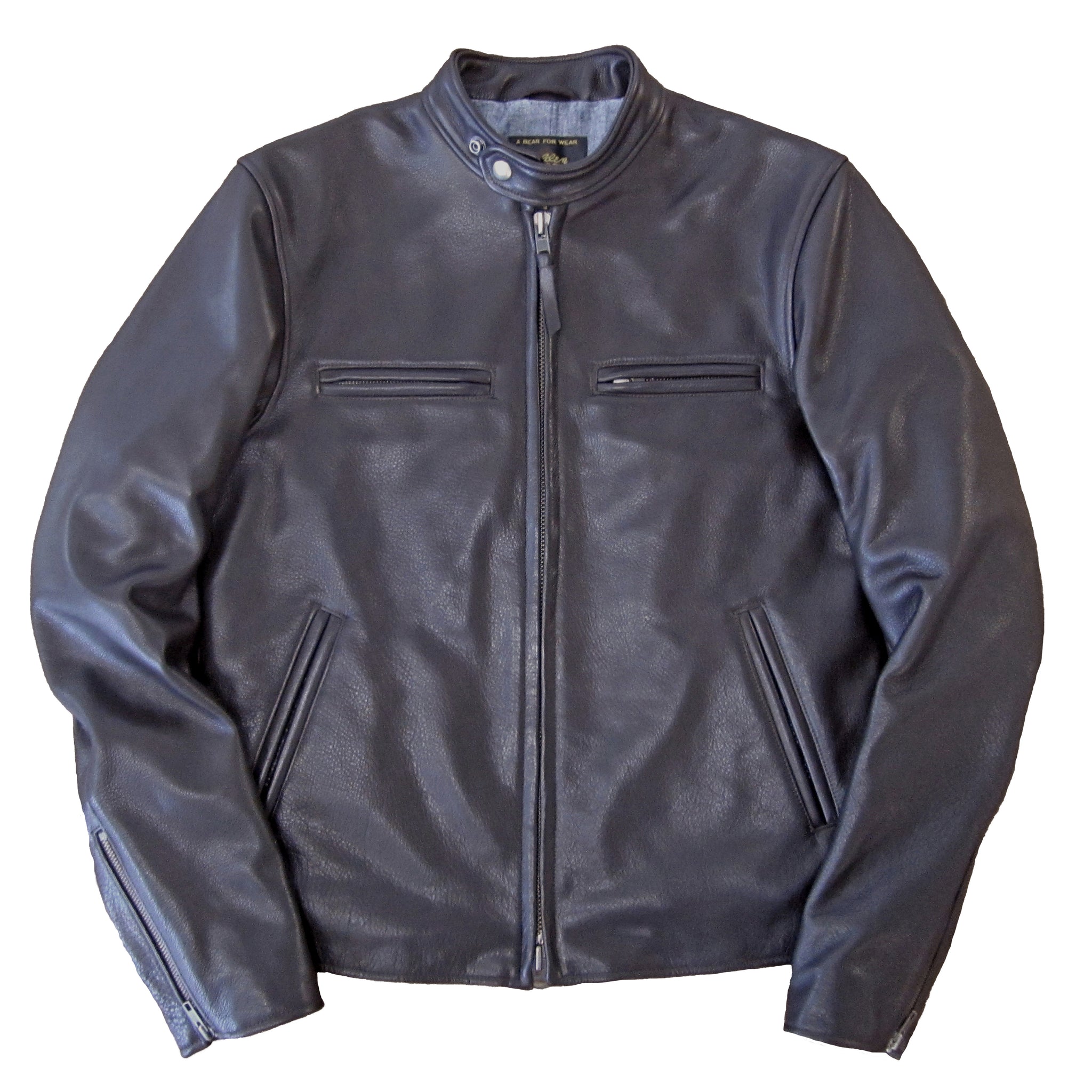 The Lodi - Dark Brown Banded Collar Moto Jacket – Golden Bear Sportswear