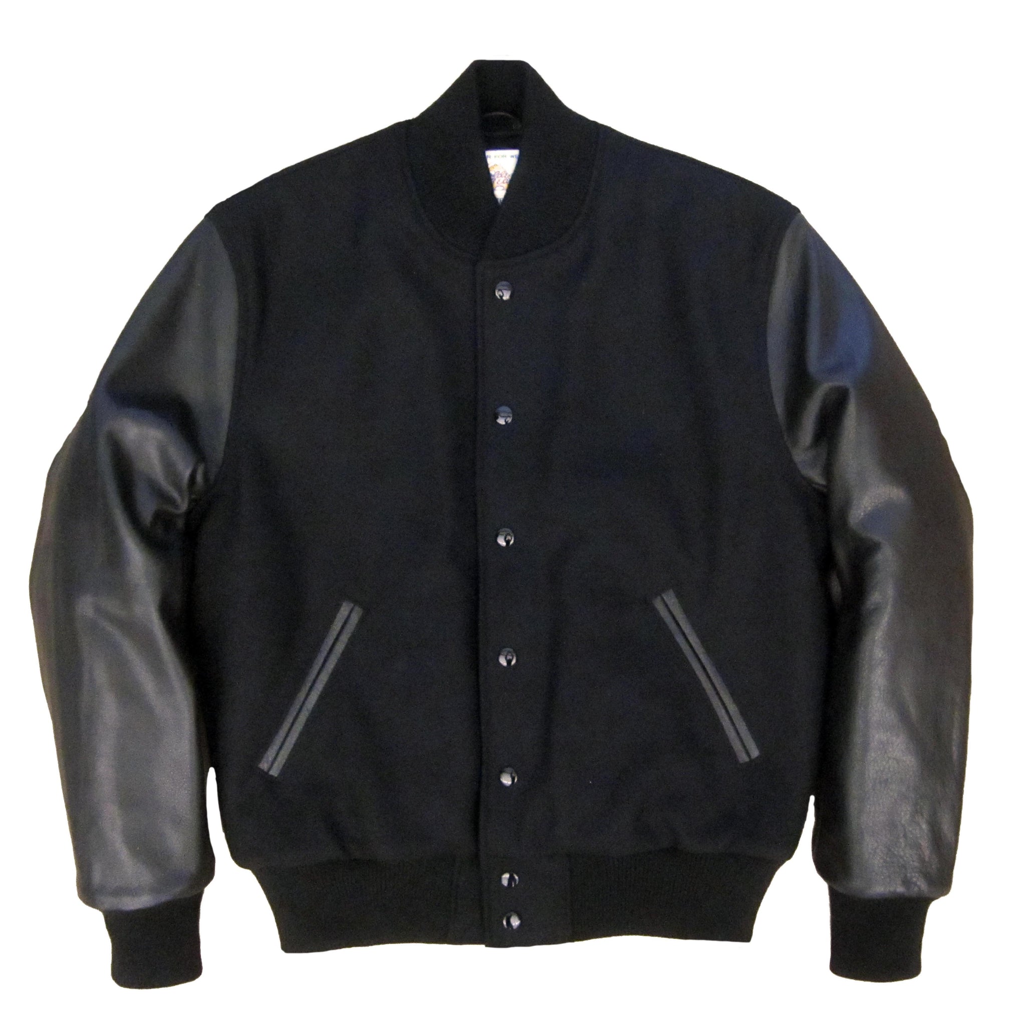 black varsity jacket