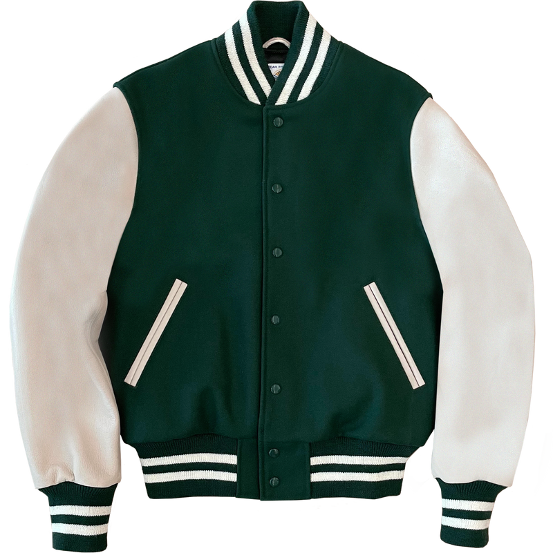 Forest/Stone Classic Varsity Jacket – Golden Bear Sportswear