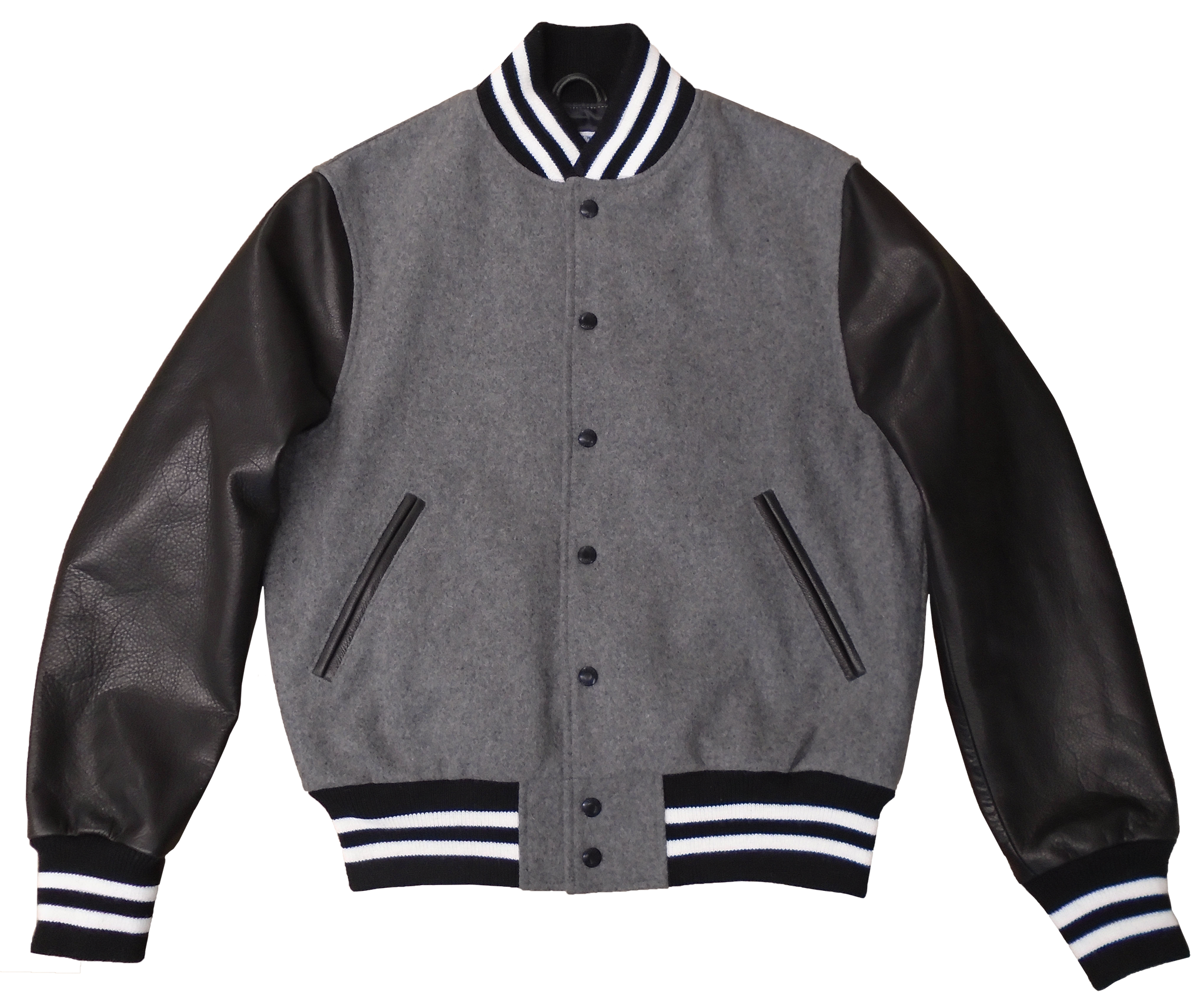 Grey Black Contemporary Fit Varsity Jacket Golden Bear Sportswear