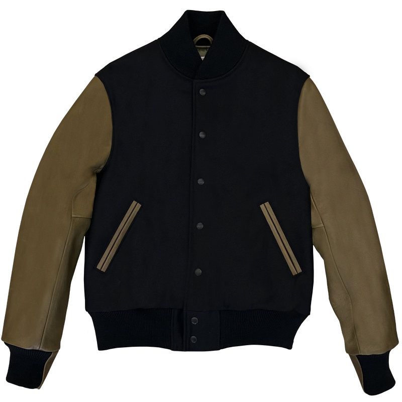 Black Olive Contemporary Varsity Jacket